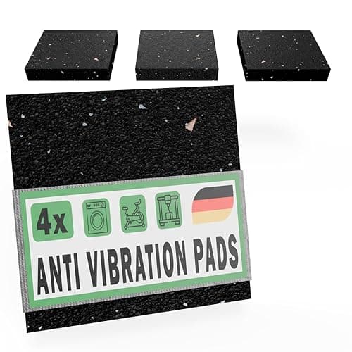 Image of 4 Anti Vibration Mat for Washing Machine & Tumble Dryer 90x90x15 mm - Universal Rubber Mat Anti Slip Feet Pad Made in Germany