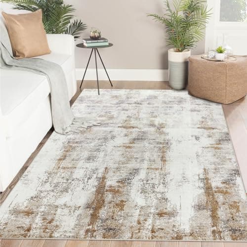 Image of Famibay Rugs Living Room 120 x 170cm Area Rugs Soft Bedroom Rug Modern Washable Rugs Non Slip 5mm Thin Low Pile Carpet Rug for Living Room Bedroom Dining Room Office