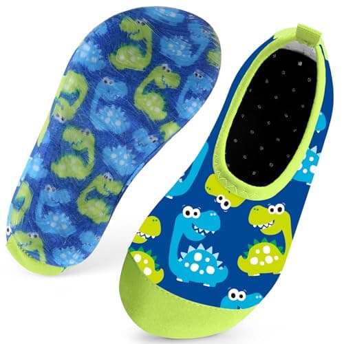 Image of Kids Swim Water Shoes for Boys Toddlers Baby Aqua Socks for Kids Quick Dry Pool Beach Barefoot Children(Dinosaurs Blue 26/27