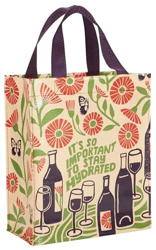Image of Blue Q Handy Tote Bag - It's So Important to Stay Hydrated - Recycled & Reusable Sturdy Canvas Shopping Bag with Quirky Art and Handles, 95% Recycled Material, Ideal for Lunch, 10" h x 8.5" w x 4.5" d