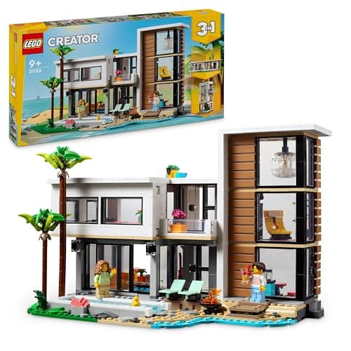 Image of LEGO Creator 3in1 Modern House to 3-Storey City Building to Forest Cabin Set, Model Building Kit for Kids, Gift Idea for 9 Plus Year Old Boys and Girls 31153