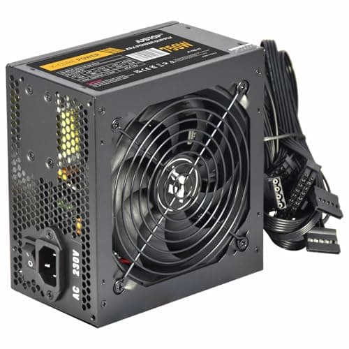 Image of JUSTOP Black 750W PSU, Switching Power Supply, Computer Desktop PC ATX, 120mm Fan, 8-Pin 12V, 6+2 Pin PCI-E, 6x SATA