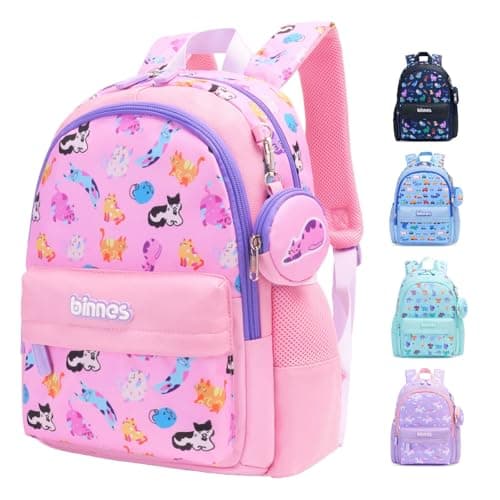 Image of SUN EIGHT Fashion Children Backpack for Boys & Girls - Lightweight toddler Backpack for Preschool,Kindergarten and Primary School Bag,Cute Animal Design,Durable Small School Bag for Daycare (Pink)