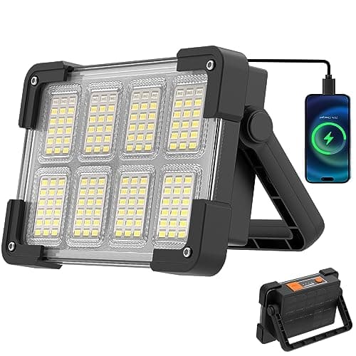 Image of OHAYORI LED Rechargeable Work Light, Portable Floodlight with Power Bank, 4 Modes LED Rechargeable Spotlight, Waterproof Outdoor Emergency Light is a Work Light used for Fishing, Hiking, Car Repairing