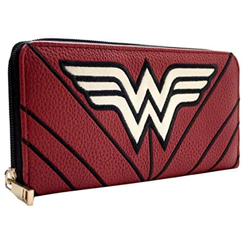 Image of Wonder Woman DC Stars & Stripes Warrior Suit Emblem Purse Clutch Coin Pocket & Card Holder, Red