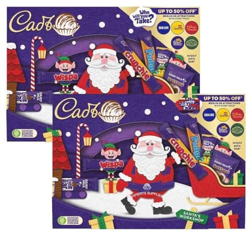 Image of 2 x New Cad Selection Box Christmas Eve Box Fillers 125g - Medium Selection Boxes Christmas Chocolates For Kids - Stocking Fillers For Everyone