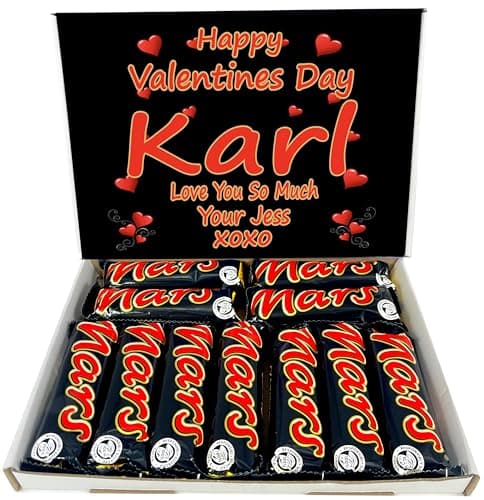 Image of Personalised Letterbox Friendly Chocolate Gift Box Hamper – Personalised Sweet Gift for Him or Her – Perfect for Birthdays, Christmas or Any Occasion (Compatible With MARS)