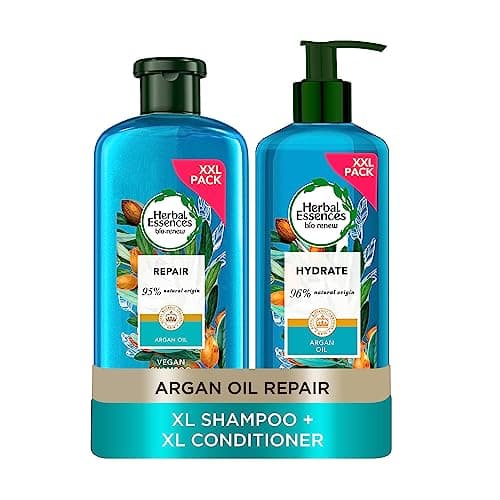 Image of Herbal Essences Argan Oil of Morocco Vegan Shampoo and Conditioner Set for Dry, Damaged Hair, Hair Repair Argan Oil Shampoo And Conditioner, XXL Value Pack, 1145 ml