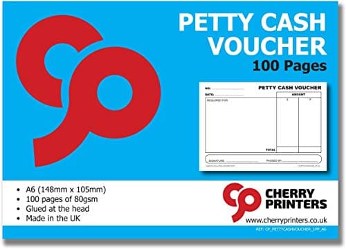 Image of Cherry Petty Cash Voucher Pad A6 148mm x 105mm 100pages 80gsm **10 Pack**