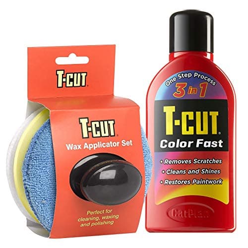 Image of T-Cut Light Red Scratch Remover Color Fast Paintwork Restorer Car Polish - 500ml plus a Wax Applicator Set with Handle * 13 Colours Available