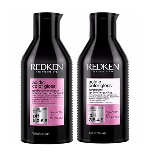 Image of Redken Acidic Color Gloss Shampoo and Conditioner Set, For Coloured Hair, Restore Glass-Like Shine and Colour Protection, Sulpahte-Free to Gently Cleanse 500ml