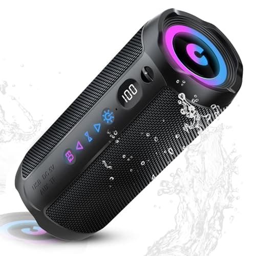 Image of Portable Bluetooth Speaker, Bluetooth 5.4 Speaker,25W Dual Speaker with LED Display, Deep Bass, 25H Playtime, Colorful RGB Lights, IPX7 Waterproof,TWS pairing for Outdoor/Home/Party/Travel,Gift Ideas