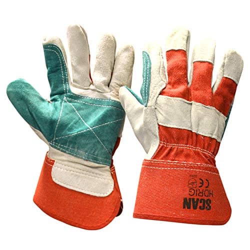 Image of Scan SCAGLOHDRIG Heavy Duty Rigger Cowsplit Leather Gloves (Size L)