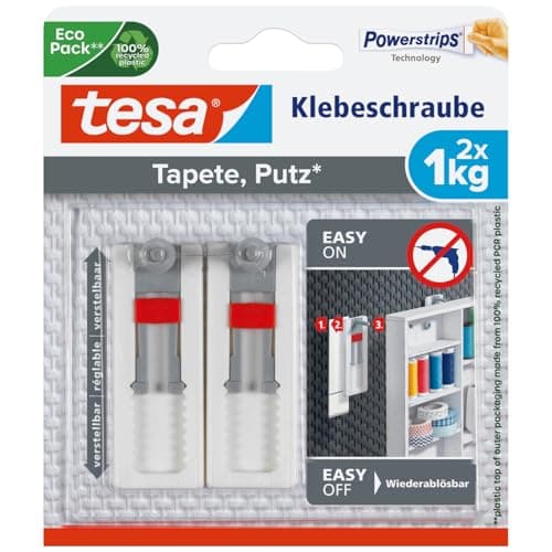Image of tesa Adjustable Adhesive Screw for Wallpaper & Plaster 1kg