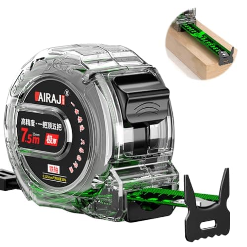 Image of LYPPUL 7.5M/24.6ft Tape Measure, Width 25mm Stainless Steel Retractable Double Sided Graduated, Fluorescent Steel Tape Measure, Easy To Read Self-Lock Measuring for Industrial and Home