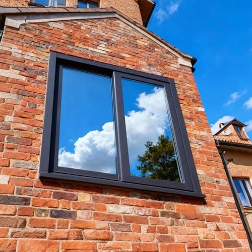 Image of Horizontal Sliding Shed Window Replacement s & Sn Casement for Chicken 85x70cm Dark Gray Ideal for Sheds & Basements & Weatherproof