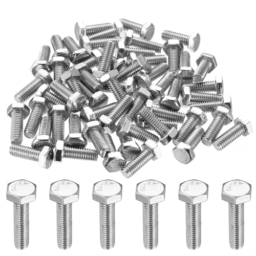 Image of XxinXrong Pack of 100 Hexagon Screws M6 x 20 mm, Hexagonal Screws Machine Screws, Hex Head Thread Screws Set, Fully Threaded Bolts for Metal Construction, Automotive Machines, DIY