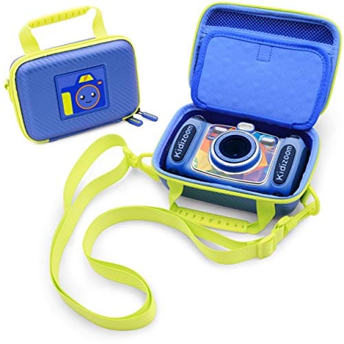 Image of CASEMATIX Camera Case Compatible with VTech KidiZoom Camera and Camera Accessories with Shoulder Strap and Padded Interior Divider, Blue Travel Case Only