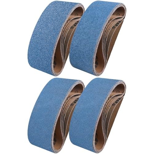 Image of UMXIUO Sanding Belts 75 x 457 mm, Grits 40/60/80/120 Zirconium Corundum Sander Belt for Sander (8 Pack)