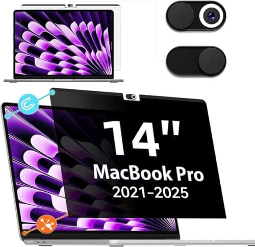 Image of IPROKKO Magnetic Privacy Screen Filter for Macbook Pro 14 inch (2021-2026, M1, M2, M3, M4, M5), Removable Easy On/Off Anti Blue Light Glare Laptop Privacy Screen, Compatible with Mac Pro 14.2" Laptop