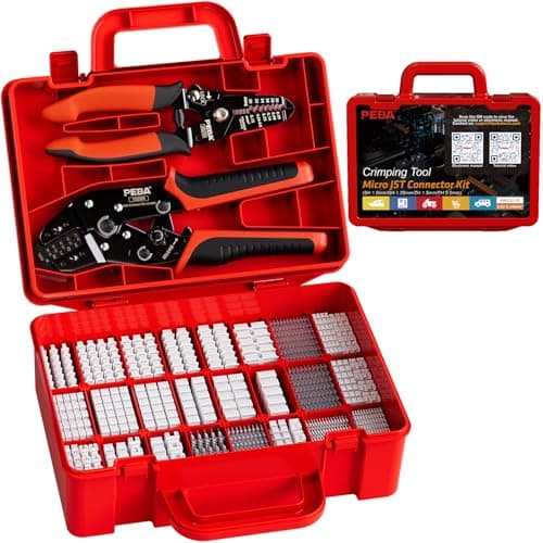 Image of PEBA Crimping Tool Set, 30 Styles JST-SH 1.0 mm/GH 1.25 mm/ZH 1.5 mm/PH 2.0 mm Plug Set, Wire Stripper, Ratchet Crimper 0.03-0.34 mm² for JST-SH/GH/ZH/PH, TE - Molex 1.0-2.0 mm Pitch Open Clamp