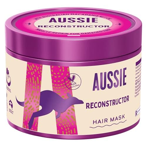 Image of Aussie Reconstructor Hair Mask 500ml to Revive and Moisturise Dry and Damaged Hair, Leaving it Smooth and Soft, Infused with Australian Macadamia Nut Oil, Vegan and Cruelty-Free