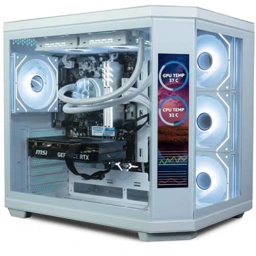 Image of ionz Gaming PC - Desktop Computer | Intel i5-12400F | Nvidia RTX 5060 | 16GB RGB RAM | 1TB NVMe SSD - 240MM AIO | 600W 80+ PSU - WIFI | Windows 11 | (Apex Vision, White)