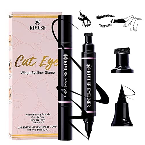 Image of KIMUSE Winged Eyeliner Stamp-2 Eyeliner Pens for Perfect Wing Cat Eye Stamp Eyeliner Waterproof Smudge Proof, Long Lasting Makeup Liquid Eye Liner (black)