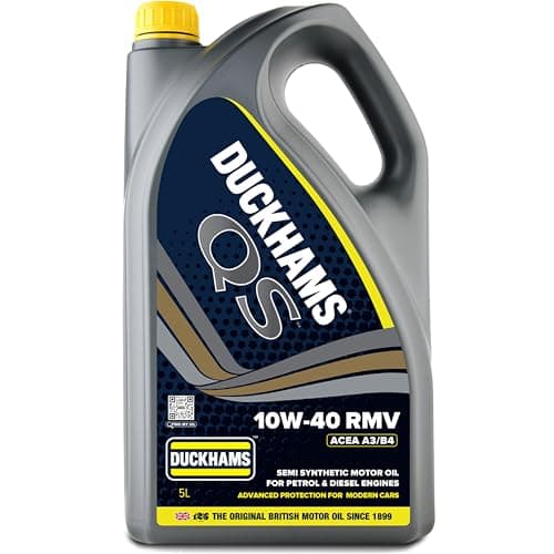 Image of Duckhams QS 10W-40 RMV Semi Synthetic Engine Oil 5 Litres, ACEA A3/B4, API SP, VW 501.00/505.00, Premium Motor Oil for Petrol & Diesel Fuel Injected & Multivalve Engines For Protection & Performance