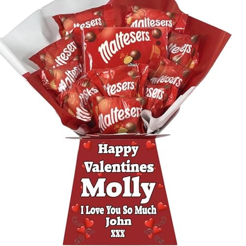 Image of Personalised Luxury Chocolate Bouquet Hamper – Personalised Sweet Gift for Him or Her – Great Choice for Birthdays, Christmas or Any Occasion (Compatible With MALTESERS)