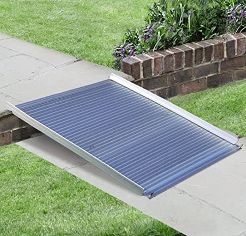 Image of Roll Up Aluminium Ramp – Portable, Foldable & Quick to Install Wheelchair or Scooter Aluminium Ramp for Easy Access to Houses, Cars & On Steps – Open Measures H6cm, W75cm x D90cm
