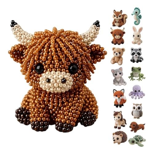 Image of DIY Animal Beading Kit, Tiny 3D Beaded Animal DIY Set, with Colorful Beads and Instructions, Bead Embroidery Kits, Creative Arts & Crafts Gift for Adults & Beginners (#H)
