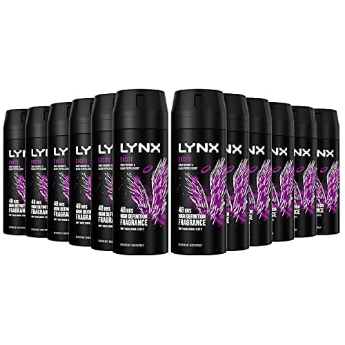 Image of 12 Pack of 150ml Lynx Excite 48 hrs High Definition Fragrance Crisp Coconut & Black Pepper Scent Deodorant Body spray