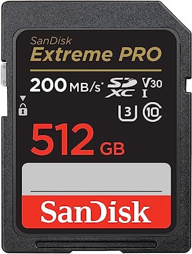 Image of SanDisk Extreme PRO SDXC card 512GB SD Card (V30 Memory Card, up to 200 MB/s, 4K UHD, RescuePro Deluxe data recovery software, SanDisk QuickFlow-Technology, UHS-I, Class 10, U3)