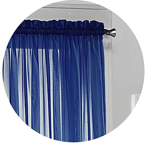 Image of Megachest Woven Voile Slot Top Curtain 2 Panels (navy, 78" wideX90 drop(W200cmXH228.5cm))