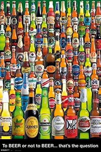 Image of Grupo Erik Poster Beers To Beer Or Not To Beer - 36 x 24 inches / 91.5 x 61 cm - Shipped Rolled Up - Cool Posters, Art Poster, Wall Posters & Prints