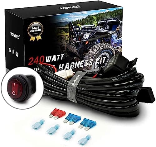 Image of WOWLED Driving Light Wiring Harness PVC Wiring Switch Relay Fuse Kit for Connection with 2 LED Work Lights 4x4 Truck
