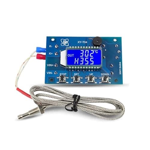 Image of Hsthe Sea Digital Temperature Controller 99°C~999°C DC6-30V Thermostat Control Switch Board with 10A One-Channel Relay Waterproof K-Type Thermocouple Probe