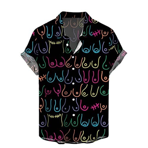 Image of NOAGENJT Mens Hawaiian Shirts UK Funny T Shirts Shirts for Men Adult Mens Short Sleeve Shirts Funny T Shirts for Men Hawaiian Shirts for Men Skull Print Shirts for Men Adult Mens Shirts Short Sleeve