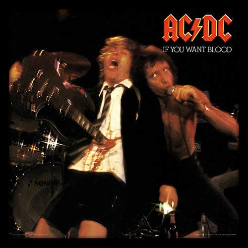 Image of AC/DC If You Want Blood Framed Album Cover Print, Official Licensed Wall Art, 12 Inch Music Memorabilia, Record Sleeve Decor, Collector Gift for Fans