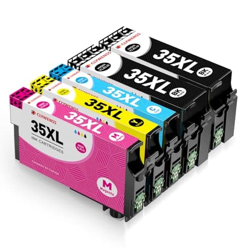 Image of Clywenss 35 XL Ink Cartridges Compatible with Epson 35XL Multipack for WorkForce Pro WF-4720 WF-4725 WF-4730 WF-4740 WF4720 WF4725 WF4730 WF4740 WF-4720DWF WF-4725DWF WF-4730DTWF WF-4740DTWF, 5-Pack