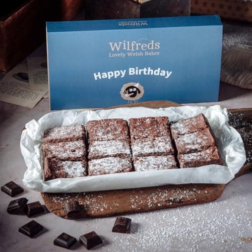 Image of Wilfreds Belgian Chocolate Orange Brownies - 12 Gourmet Brownies in a Gift Box, Perfect for Brownie Sharing Joy or a Great Gift for Him or Her - Letterbox Friendly (Happy Birthd)