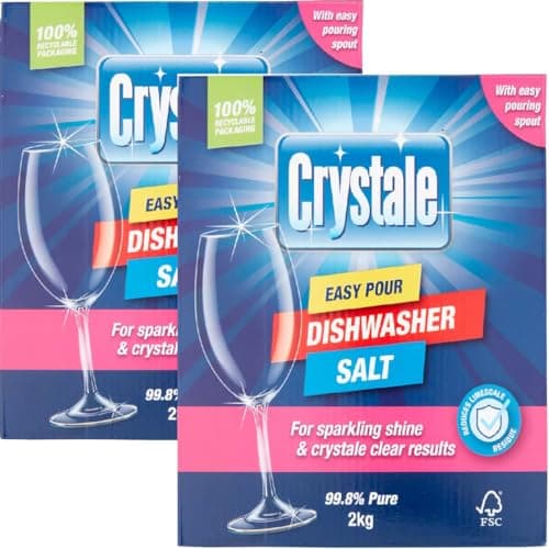 Image of 2 x 2kg Dishwasher Salt for Dishwashers and Water Softeners, Easy-Pour Box