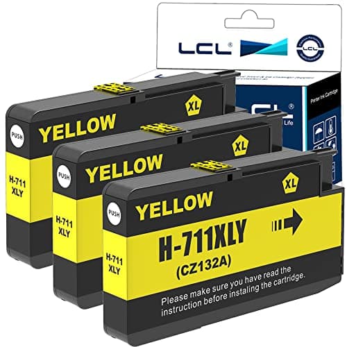 Image of LCL 711XL Ink Cartridge Replacement for HP 711XL 711 XL CZ132A for HP Designjet T120 24 T120 610 T520 24 T520 36 T520 610 T520 914 T125 24 T530 T130 T525 (3 Yellow)