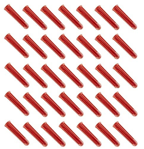 Image of TERF® Premium Quality Red Wall Plugs - 6mm x 30mm Heavy Duty Rawl Plug Fixings - 6.0mm Fixing Hole Diameter - Ideal for Stone, Brick or Concrete - Pack of 100