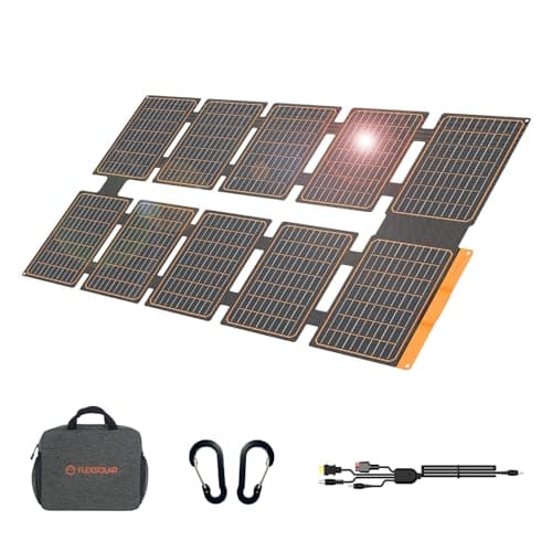 Image of Flexsolar 100w Portable Solar Panel Chargers with DC/QC 3.0 USB-A & PD3.0 USB-C,Monocrystalline Folding Solar Panels for Power Stations Generator,Power Banks,Phones Off-Grid Home,Camping,Traveling