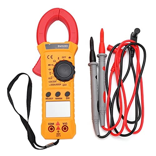 Image of BM528D Digital Clamp Meter Multimeter with 30mm Diameter Clamp, 1999 Count LCD Display, 600A Current, and 1000V Voltage Range for Circuit Detection and Maintenance.