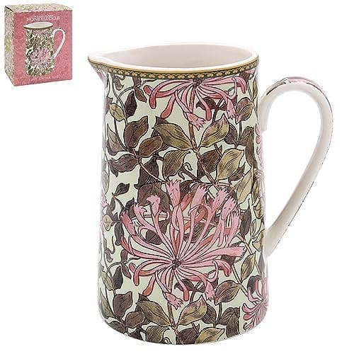 Image of Lesser & Pavey British Designed Jug for Kitchen and Home | Lovely Printed Jug for Milk Water Juice and Other Needs | Honeysuckle Small Jug for Home & Office Kitchens - William Morris