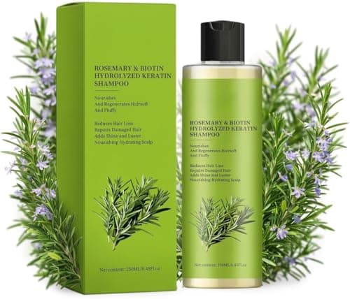 Image of 250 ml Rosemary Shampoo and Conditioner for Hair Growth for Women and Men, Hair Thickening Shampoo, Contains Hydrolyzed Keratin for Strengthening and Thickening for Fine Hair and Hair Loss
