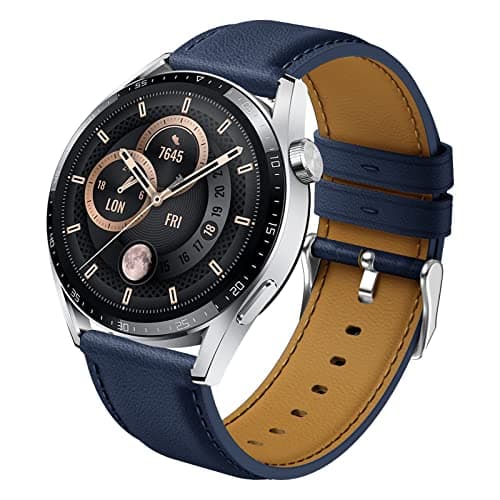 Image of Syxinn 22mm Leather Strap Compatible with Huawei Watch GT 3/GT 3 Pro 46mm/GT 4 46mm Strap, GT 2 46mm/GT 2 Pro/GT 2e, Huawei Watch 3/3 Pro Soft Leather Band Bracelet for Men and Women